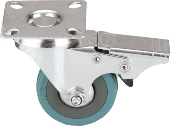 FFG Rotating Plastic Wheel with Brake Blue 75mm