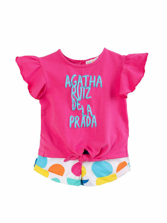 Kinder-Set mit Shorts Sommer 2Stück Fuchsie