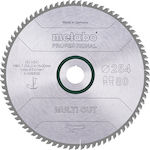 Metabo 628093000 Cutting Disc Metal Hole Diameter 254mm with 80 Teeth 1pcs