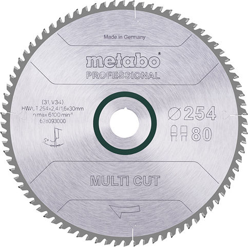 Metabo Disc de tăiere Metalic cu 80 Dinti 254mm 628093000