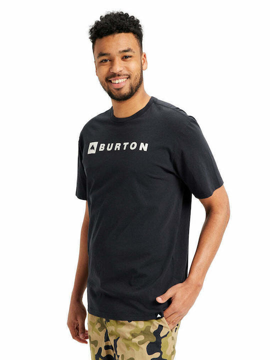 Burton Horizontal Mountain Ανδρικό T-shirt Μαύρο με Λογότυπο