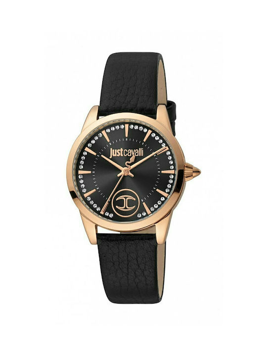 Just Cavalli Uhr mit Schwarz Lederarmband