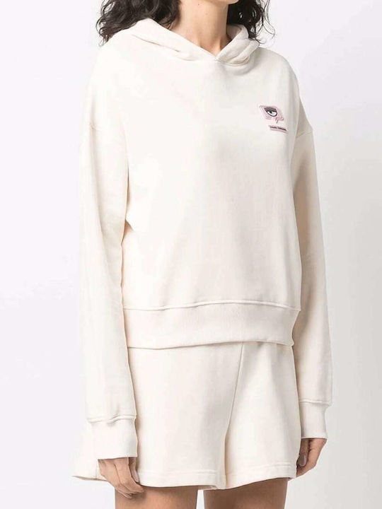 Chiara Ferragni Women's Hooded Fleece Sweatshirt Beige