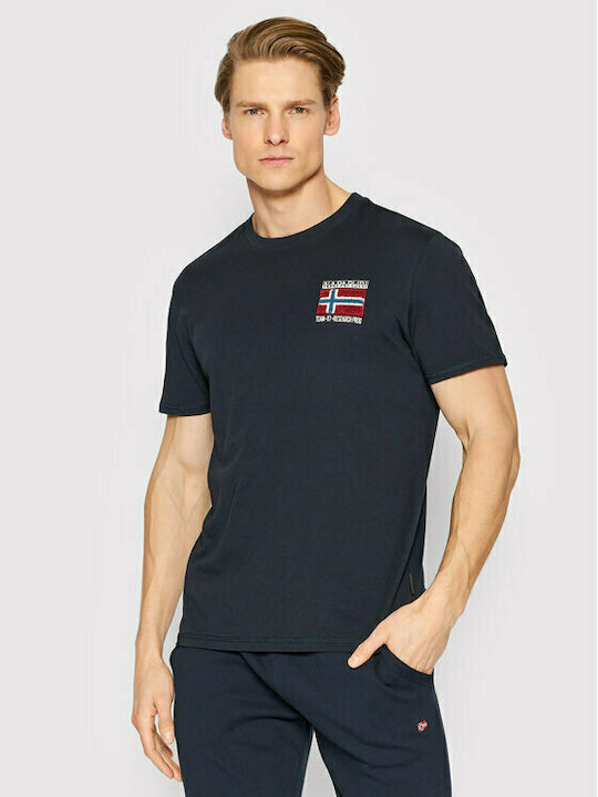 Napapijri Ανδρικό T-shirt Navy Μπλε με Λογότυπο A4GBR-176