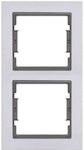Mutlusan Elitra Plus 11892 Vertical Switch Frame 2-Slots Silver