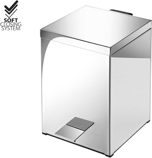 Sanco Inox Καλαθάκι Μπάνιου Soft Close 5lt Ασημί