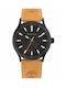 Timberland Trumbull Watch Battery with Brown Leather Strap