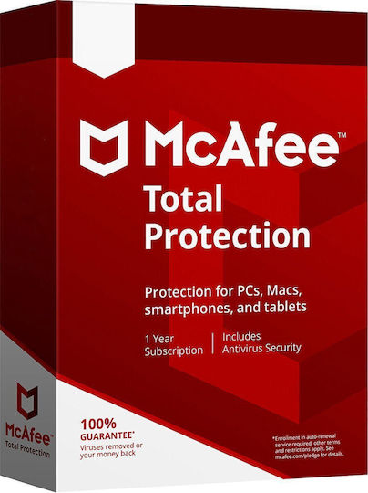 McAfee Total Protection 2022 for 10 Devices and 1 Year of Use (Electronic License)