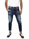 Men's Jeans Pants Elastic with Loose Fit Blue