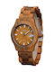 Bewell Venus Мъжки Часовник 40mm На Батерия с Кафяво Дървено Местенце
