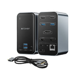 BlitzWolf USB-C Docking Station με HDMI/DisplayPort 4K PD Ethernet (BW-TH14) BlitzWolf USB-C Docking Station με HDMI/DisplayPort 4K PD Ethernet (BW-TH14)