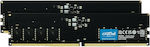 Crucial 32GB DDR5 RAM με 2 Modules (2x16GB) και Ταχύτητα 4800 για Desktop