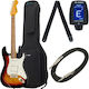 Squier Squier CV 60s Strat 3-SB Bundle Set Chitară Electrică Stratocaster cu SSS Configurație Doze 3-Colour Sunburst cu Husă