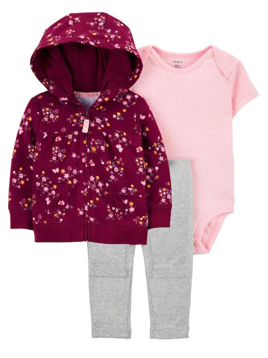 Carter's Baby Bodysuit Set Short-Sleeved with Pants Multicolour 3pcs