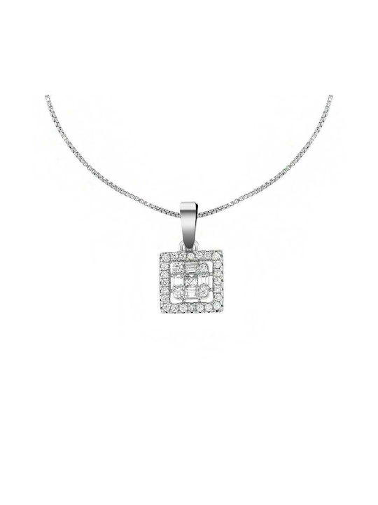 Women's silver necklace 925 square KL21200228