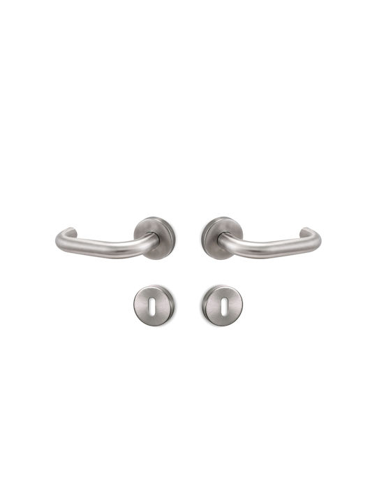 Conset Lever Middle Door with Rosette RORM01M01 Pair Nickel