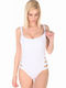 One Piece Swimsuit With Removable Padding White