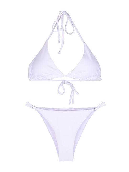 Triangle bikini set white White