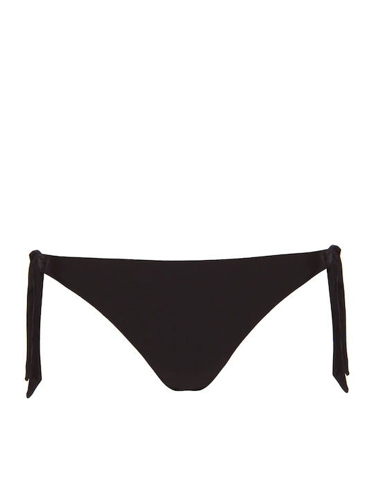 Daphne Bikini Slip Cu Dantelă Negru