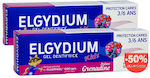 Elgydium Οδοντόκρεμα Elgydium Kids 50ml 1000 ppm με Γεύση Red Berries για 2+ χρονών 2τμχ