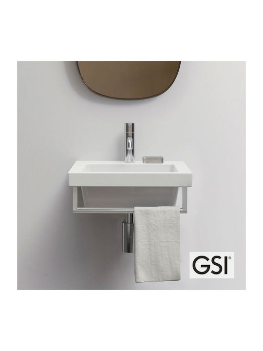GSI Norm Стенен Подвесен / Вграден Баня Умивалник Порцелан 42x34x14.6см Бял