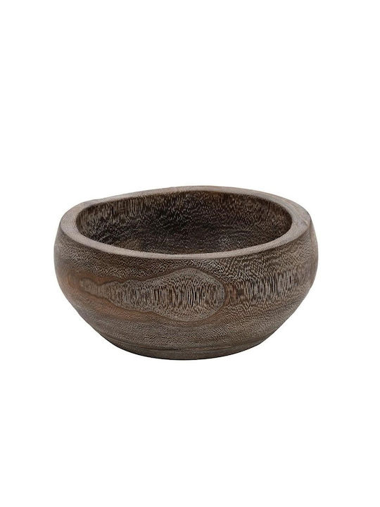 ROUND WOODEN ROUND BOWL DARK BROWN 25X11EK