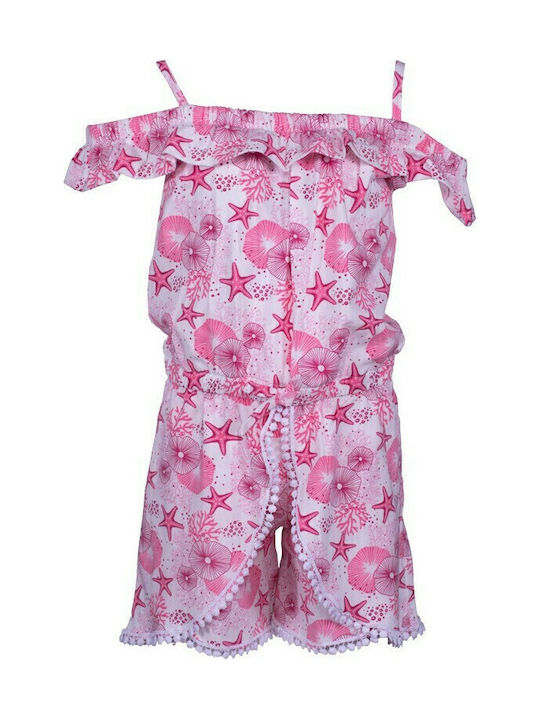 Kinderstoff-Overall-Shorts/Bermudas Rosa