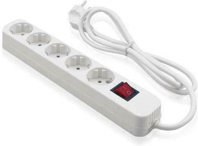 Lineme Power Strip 5 Positions with Switch and Cable 1.5m