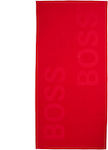 Hugo Boss Solid Prosop de Plajă Bumbac Roșie 160x80cm.