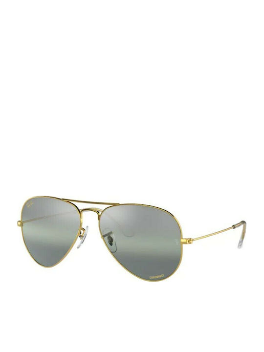 Ray Ban Aviator Unisex Sunglasses with Gold Met...