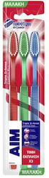 AIM Triple D-fense Comfort Plus Четка за зъби Soft Red - Green - Blue 3бр AIM Triple D-fense Comfort Plus Четка за зъби Soft Red - Green - Blue 3бр