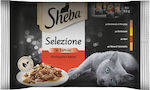 Sheba Selection In Sauce Wet Food for Adult Cats In Pouch with 4pcs 85gr