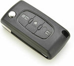 Foldable Car Key Shell with Blade with 3 Buttons for Citroen