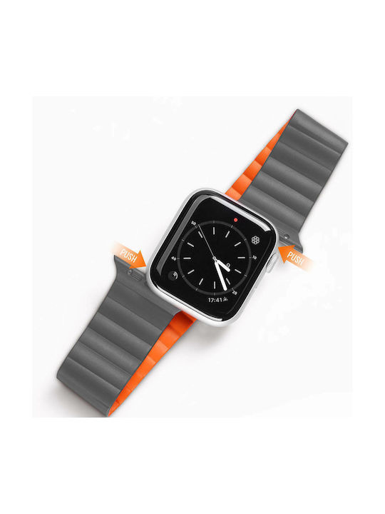 Dux Ducis Magnetic Λουράκι Σιλικόνης Grey / Orange (Apple Watch 38/40/41mm)