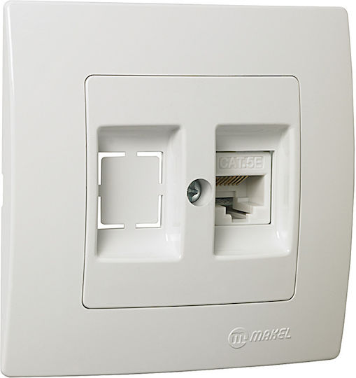 Makel Lillium Einzeln Netzwerksteckdose RJ45 Mit Rahmen In Weiß Farbe 32001035