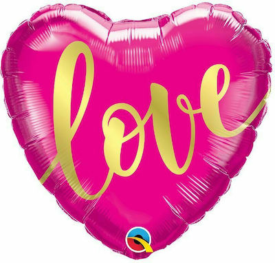 Balloon Foil Valentine's Day Heart Pink 46cm Fuchsia