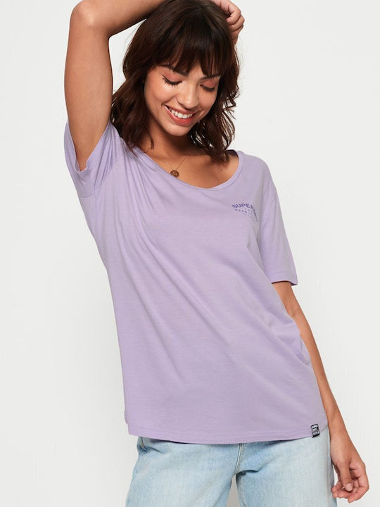 Superdry Katie Scoop Women's T-shirt Lilacc