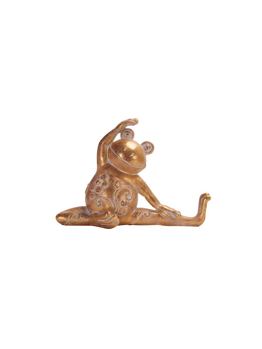 InTheBox Decorativ Broască din Polirășină Yoga Frog în Aur 25.8x11.6x18.7cm 1buc