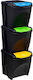 5Five Waste Bin Recycling Plastic Black 25lt 3pcs