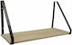 Shelf Wall Natural - Black 40x18x20cm