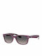 Ray Ban Wayfarer Unisex Sonnenbrillen mit Lila Horn umrandetem Rahmen und Gray Verlaufsfarbe Polarisiert Gläser RB2132 6606/M3