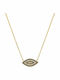 Slevori Blue Gold Plated Silver Eye Necklace