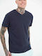 Funky Buddha Men's Short Sleeve T-shirt with V-Neck Navy Blue