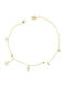 Slevori Women's Bracelet Chain made of Silver Gold Plated with Zircon