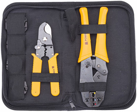 Powermat Zangensatz Abisolier- und Crimpzange und Kabelschneider-Set mit Zubehör 7Stück