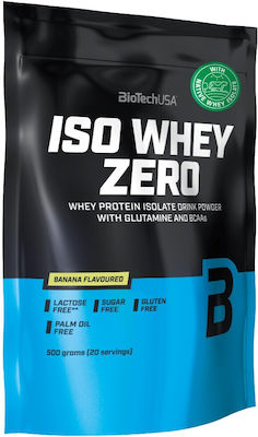 Biotech USA Iso Whey Zero With Glutamine & BCAAs Pouch Πρωτεΐνη Ορού Γάλακτος Χωρίς Γλουτένη & Λακτόζη με Γεύση Μπανάνα 500gr