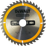 Dewalt DT1945 Disc de tăiere Lemn 190mm cu 40 dinți 1buc