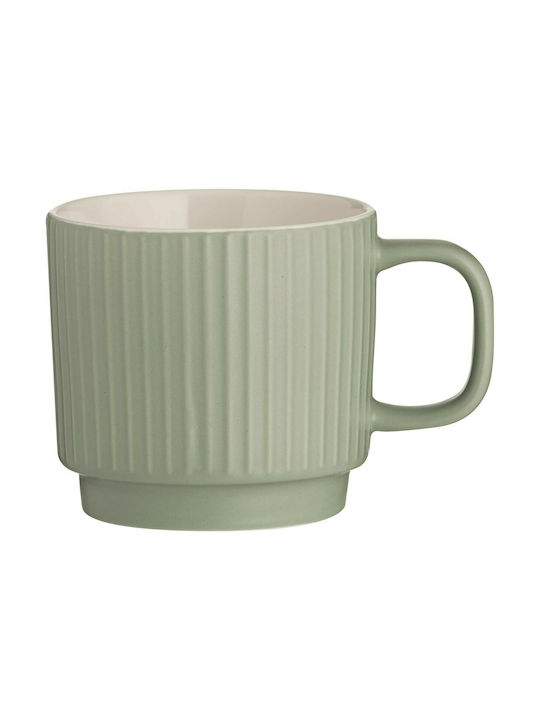 Mason Cash Embossed Line Κούπα από Πορσελάνη Πράσινη 355ml