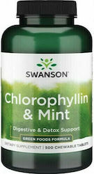 Swanson Chlorophyllin & Mint 500 μασώμενες ταμπλέτες