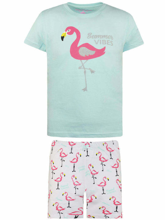 Energiers Set Top & Bottom Kids Summer Pyjamas Turquoise